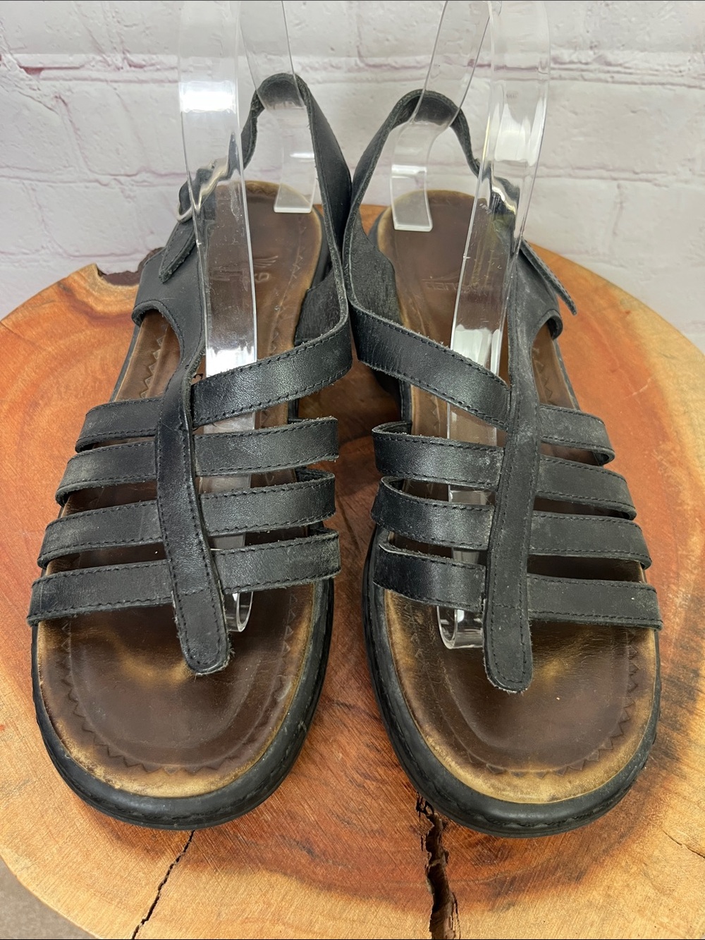 Dansko Black Leather Evita Sandals - Picture 2 of 11